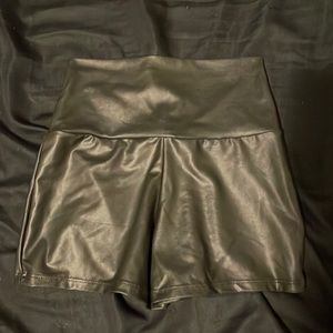 faux leather shorts high waist